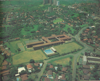 Aerial view of the school
